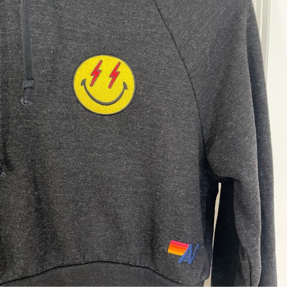 Aviator Nation Smiley Bolt Cropped Hoodie - Picture 3 of 11